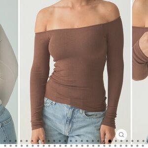 Klassy Network OFF THE SHOULDER BRAMI in Brown. Large